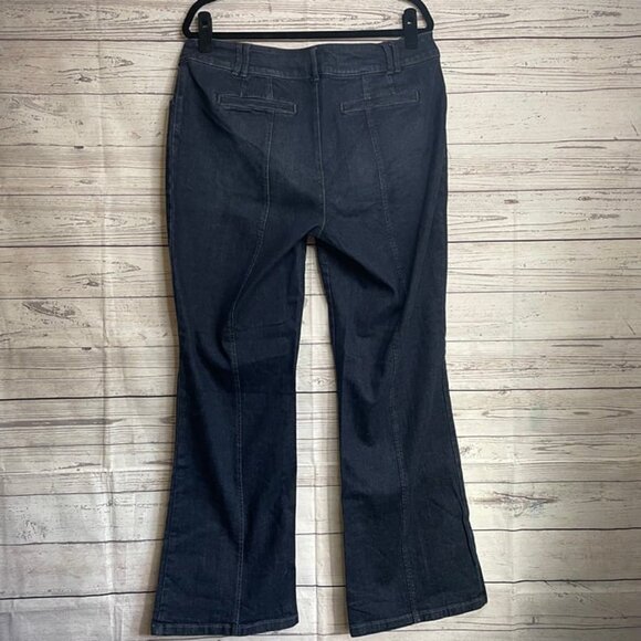 Lane Bryant Dark Wash Double Button Center Seam Jeans, Size 16 - Picture 7 of 8